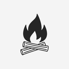 Sticker - camp fire icon