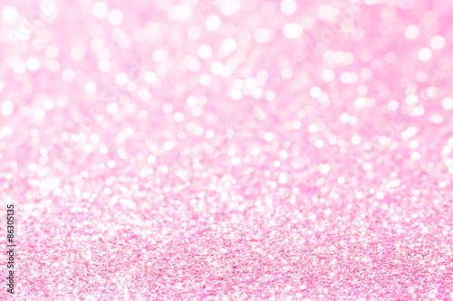 Plakat pink and white bokeh lights defocused. abstract background