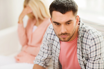 Canvas Print - unhappy couple having argument at home