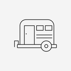 Poster - Camper van line icon