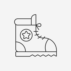 Wall Mural - camping boot line icon