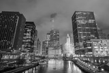 Fototapeta Miasta - Chicago downtown and Chicago River