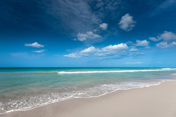 Beautiful beach landscape in hot sunny day