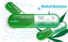 Vector Medical Marijuana Capsule Concept Background