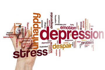 Wall Mural - Depression word cloud