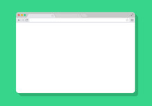 Web Simple Browser Window White, Green Background, Flat