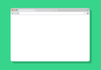 web Simple Browser window white, green background, flat