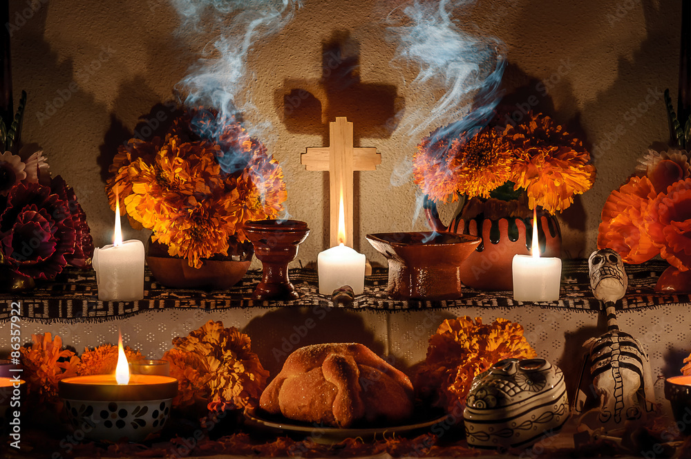 Mexican day of the dead altar (Dia de Muertos) Stock Photo | Adobe Stock