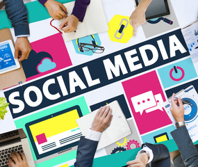 Poster - social media social networking connection media link concept