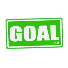 GOAL White Stamp Text On Green