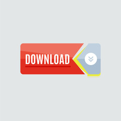 Colorful download web button. Modern flat design.