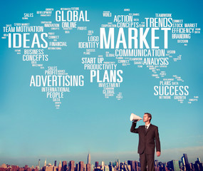 Wall Mural - Market Plans Ideas Advertising Business Strategy Concept