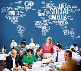 Poster - Social Media Internet Connection Global Communications Networkin