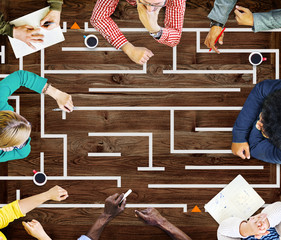 Canvas Print - Maze Strategy Success Solution Determination Direction Concept
