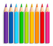 Set of Realistic 3D Multicolor Colored Pencils
