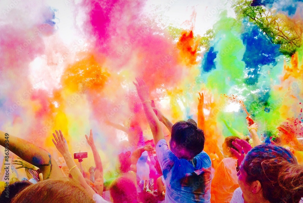 Color Run -It's fantastic marathon - obrazy, fototapety, plakaty 