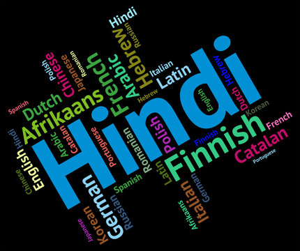 Hindi Language Indicates International Speech And Text