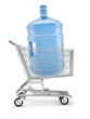 Water bottle in shopping cart