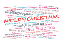 Merry Christmas Multilanguage Wordcloud Background Concept