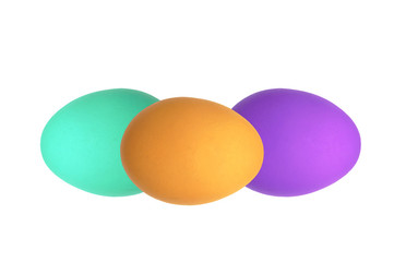 Wall Mural - Colorful Easter Eggs isolated on white