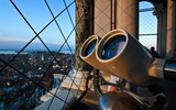 Fototapeta Paryż - Binoculars at the top of the bell tower in Benice