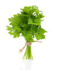 Wall Mural - Fresh parsley on white background