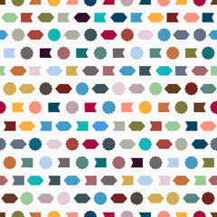 Canvas Print -  Seamless pattern with simple geometric shapes