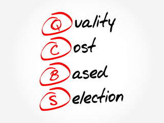 Poster - qcbs - quality and cost based selection, acronym business concept