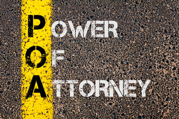 Wall Mural - Business Acronym POA as Power Of Attorney