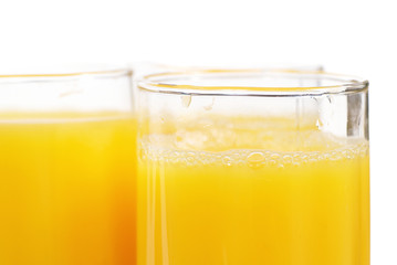 Glasses with orange juice