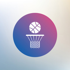 Poster - Basketball basket and ball icon. Sport symbol.