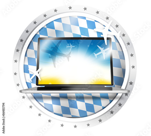 Bavaria Flag Round Computer