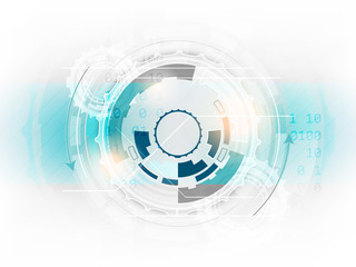 Fototapete - Technology abstract vector background with gear and space for your content