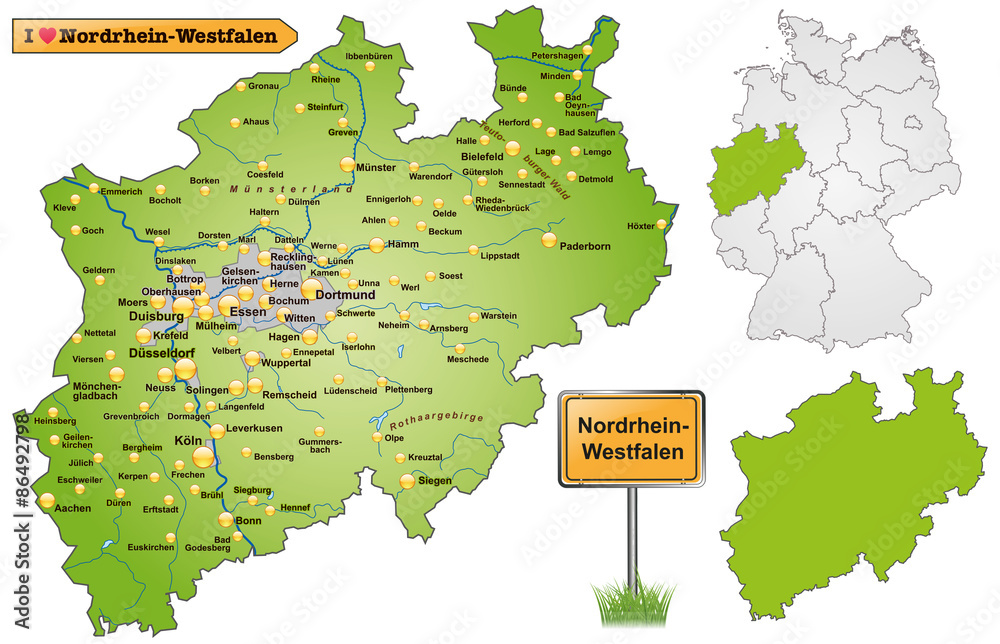 Fabelhafte Karte Von Nordrhein Westfalen Bilder