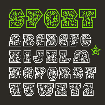 Serif geometric sport font