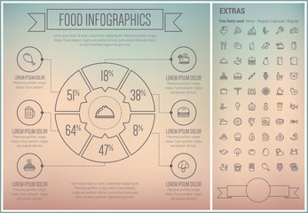 Poster - Food Line Design Infographic Template