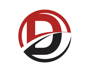 Poster - D Letter Logo Swoosh CIrcle