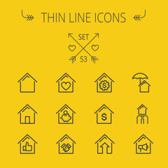 Poster - Real Estate thin line icon set