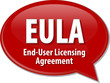 EULA acronym definition speech bubble illustration