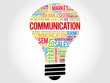 COMMUNICATION bulb word cloud, business concept
