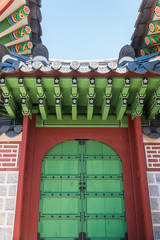 Classic wooden door in Korean Style