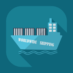 Flat modern design with shadow icons ship delivery