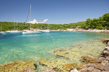 Yachts Anchored By Pakleni Or Paklinski Islands, Hvar, Croatia