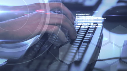 Poster - A digital interface over hands typing on a keyboard