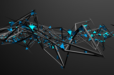 Poster - Abstract 3D Rendering of Chaotic Structure.