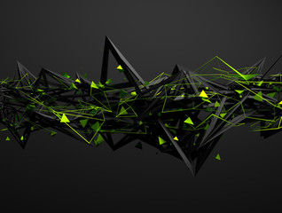 Poster - abstract 3d rendering of chaotic structure.