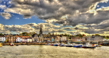 View Of Newhaven Harbour In Edinburgh - Scotland