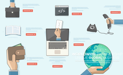 Wall Mural - business, technology and financial icons