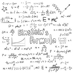 Albert Einstein theory and physics mathematical formula equation icon