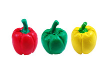 Bell Pepper Model From Japanese Clay On White Background